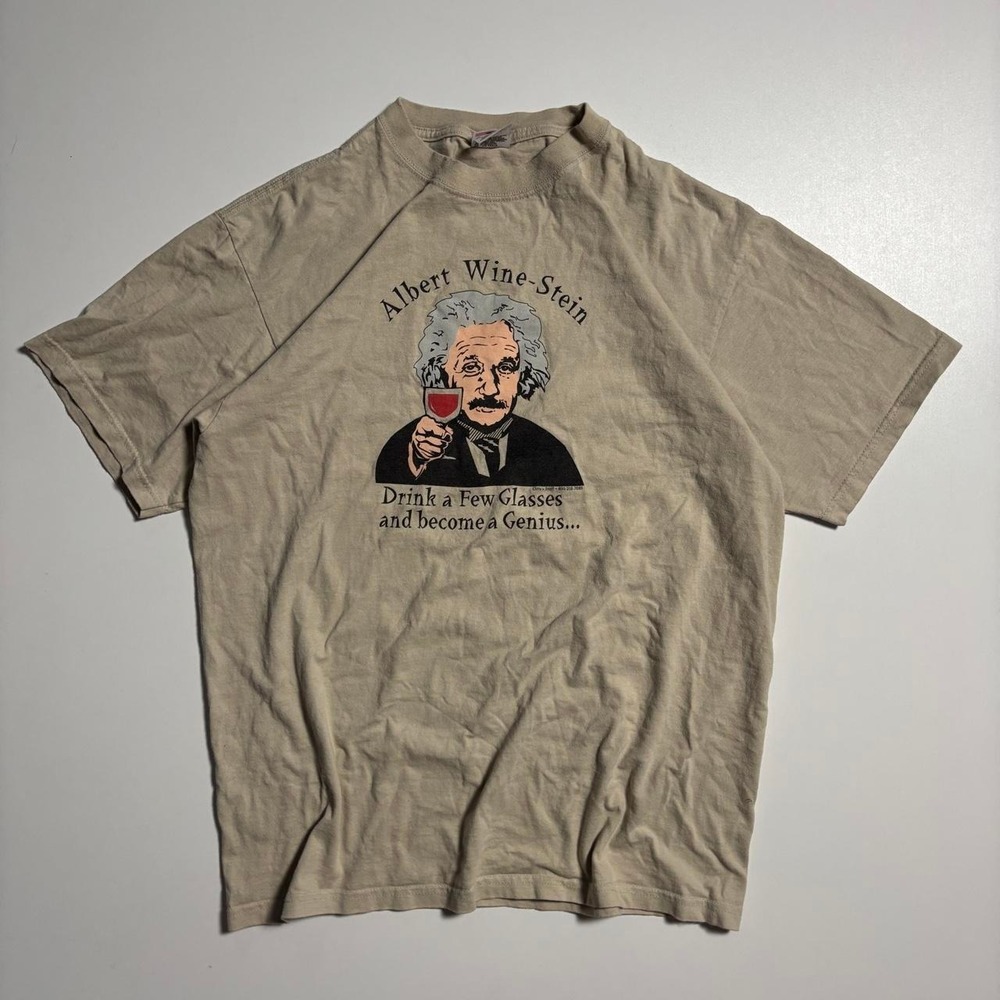 Vintage Anvil Albert Wine-Stein Graphic T-Shirt - Large